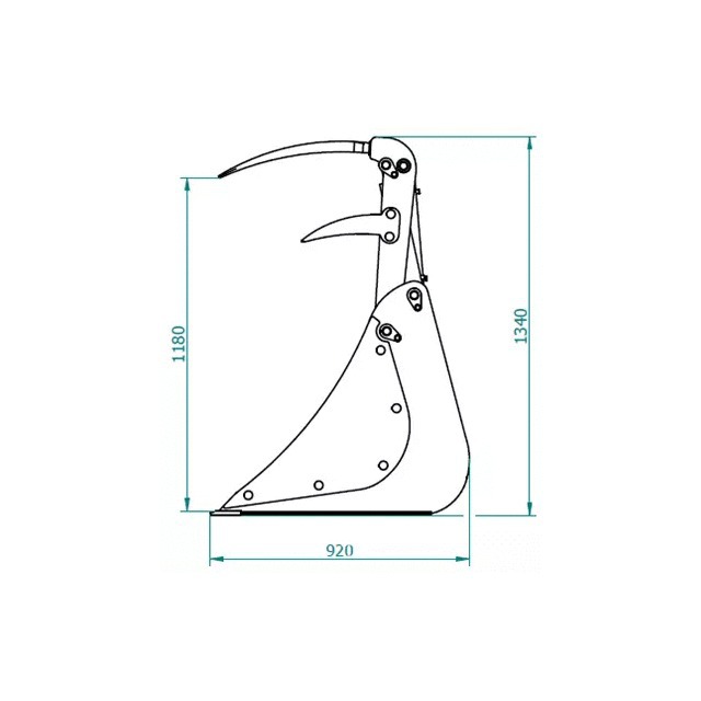 Benne A Grappin SFD 1900MM 9 Dents Attelage Euro référence fournisseur 448391